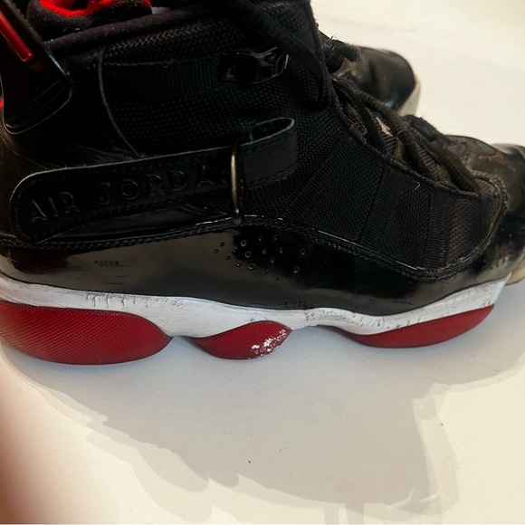 Nike Air Jordan 6 Rings 'Bred' Black Red Mens Sz 8.5 Shoes 322992 062 - Picture 5 of 12